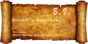 Bordás Vaszilia névjegykártya